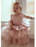 Blush Lace Tulle Peplum Flower Girl Dress Blush Lace Tulle Peplum Flower Girl Dress